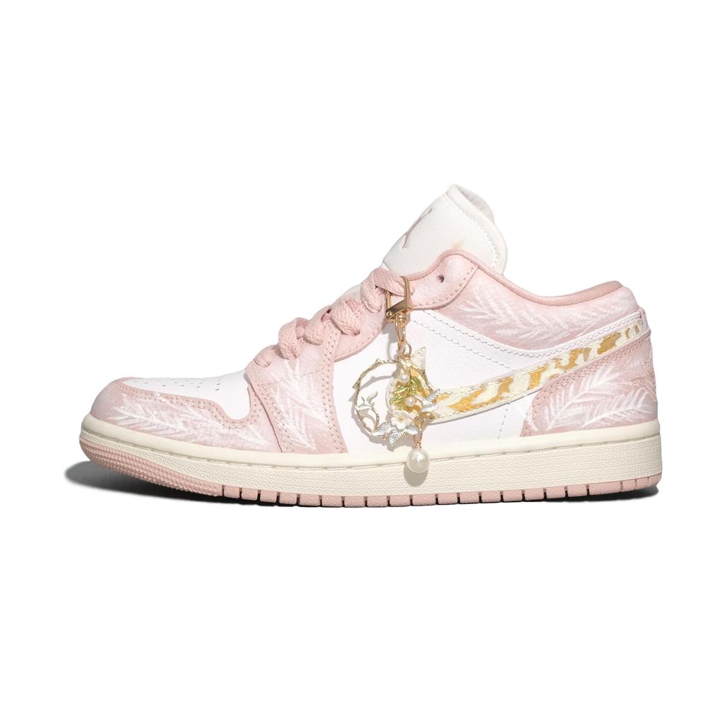 Jordan Air Jordan 1 Low Top Skateboard-Schuhe Damen Gold Rosa DC0774-162(Team1114-)