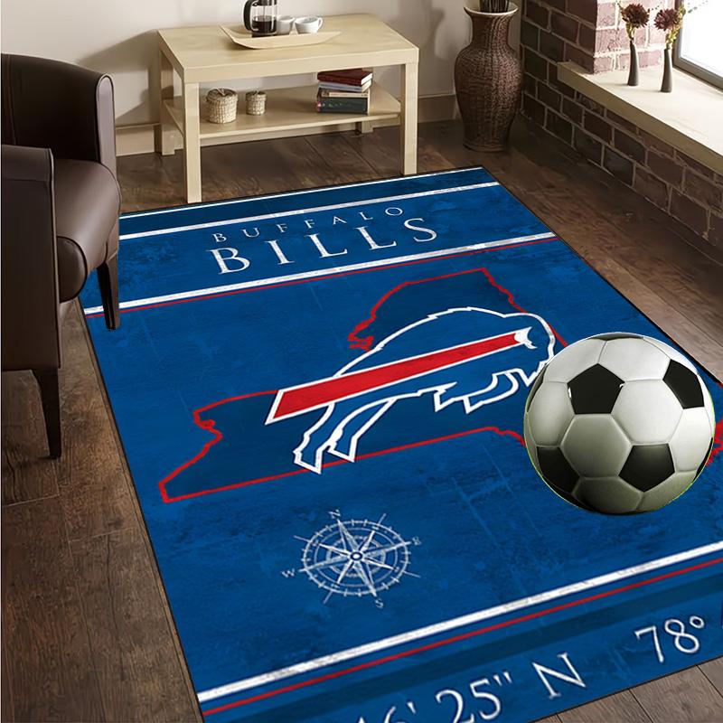 Bills Logo Rug Office Carpet Non-Slip Mat, Chair Rug Floor Covering for Gaming, Bedroom, Living Room , Home Decor Christmas Gift