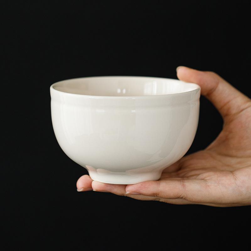 Ash Yellow 4.1-Inch Dehua Porcelain Bowl - 300ml Rice, Soup, Noodle, Dessert, or Dining Bowl