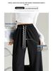 Checkered Ice Silk Wide-Leg Pants for Women, Summer 2025: High-Waist, Floor-Length, Casual Petite Straight-Leg Design