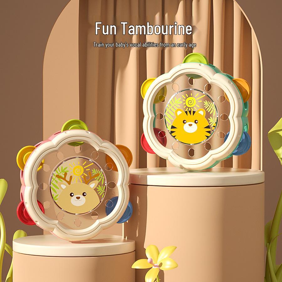 Free Shipping: Children's Educational Hand Drum & Tambourine Soothing Rattle Toy