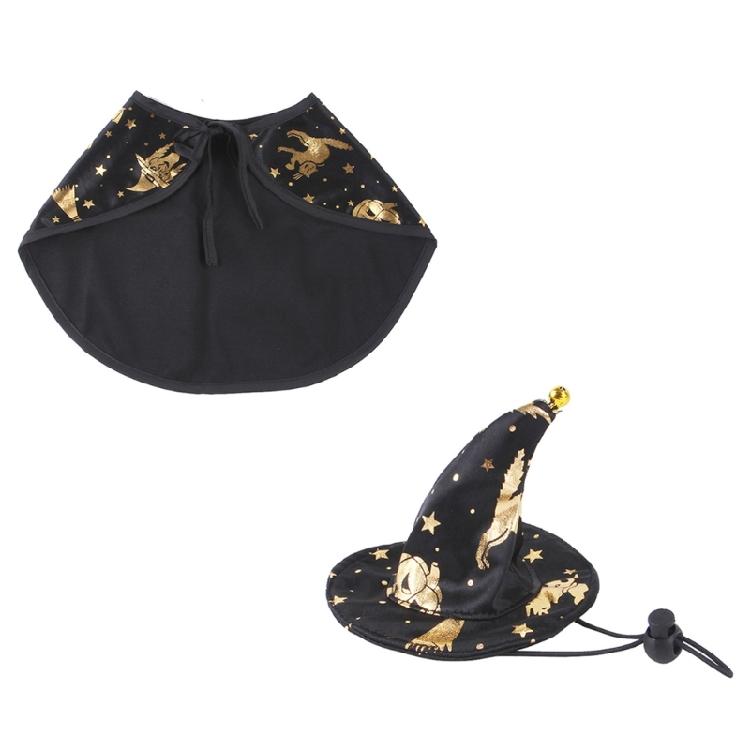 Dog Cloak Cosplay Costume Star Hat Pet Cape Dark Hat Witch Cloak