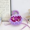 Solid Simple Color Star Moon Print Children Round Shape Crossbody Bag For Girl