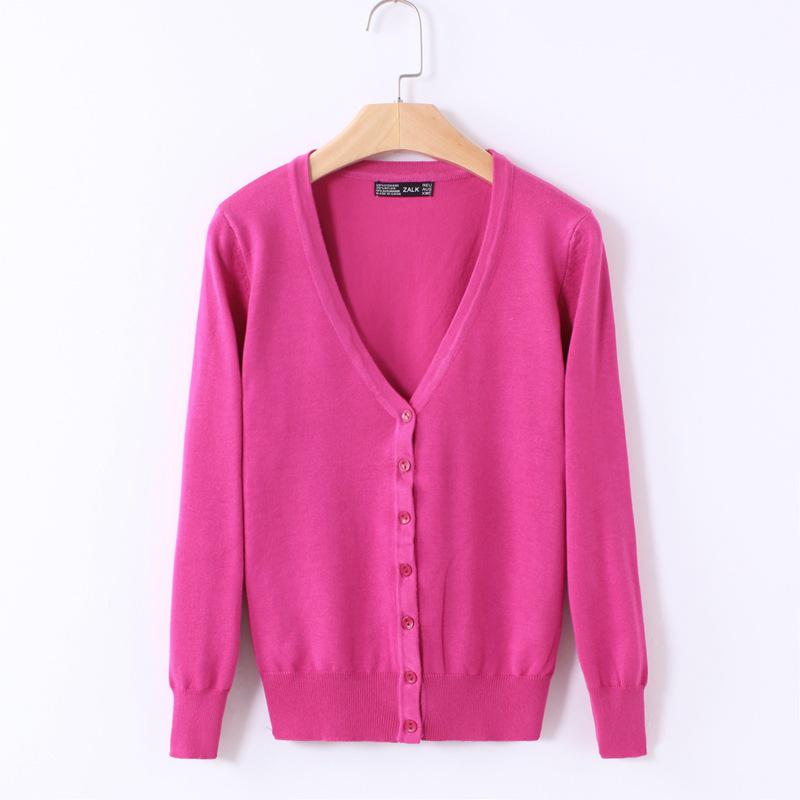 2024 Korean Style Women's Knit Cardigan Shawl, Long Sleeve V-Neck Sweater Jacket
