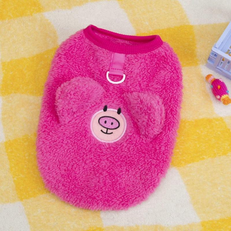 Autumn Fleece Dog Clothes Cartoon Print Dog Hoodies Fashion Puppy Sweaters Warm Soft Cat Vest Pullovers Pet Hoodies Dog Costume