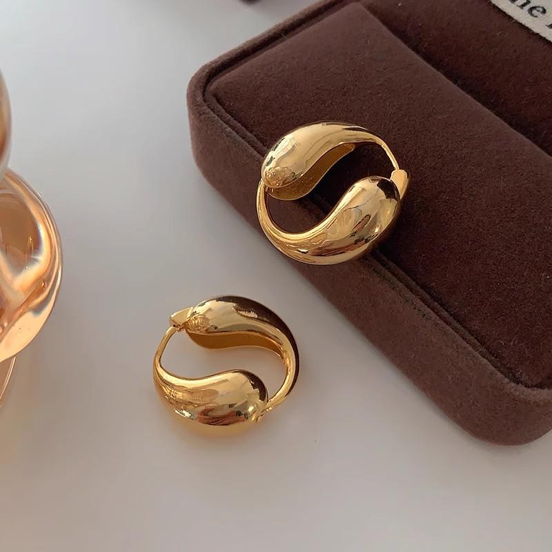 Cercei Metalici Retro Chinezești Tai Chi Pești – Design Circular Elegant pentru Femei