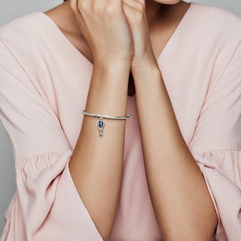 Pandora Blue Hot Air Balloon Journey Charm Women Charm Silver 798064NMB