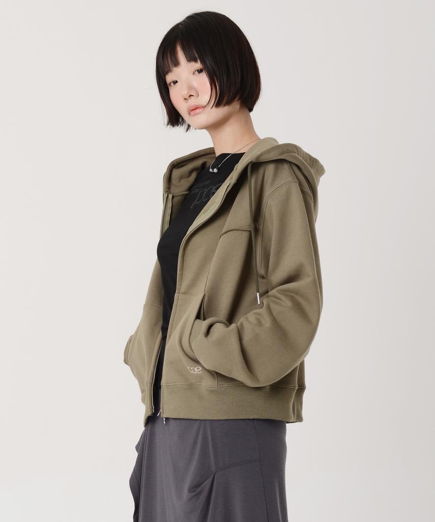 Peace Maker Low Cut Heavy Sweat Zip-Up Hoodie (Olive)
