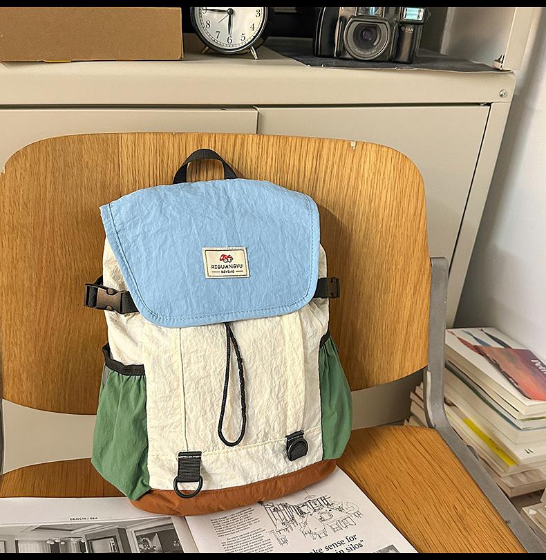 Schoolbag Large Capacity Contrast Color Lightweight Backpack 1011 New Versatile Commuter Travel Backpack Student School Bag