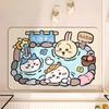 Cute Cartoon Diatomite Bath Mat Bathroom Toilet Door Non-Slip Absorbent Floor Rug In Multiple Designs
