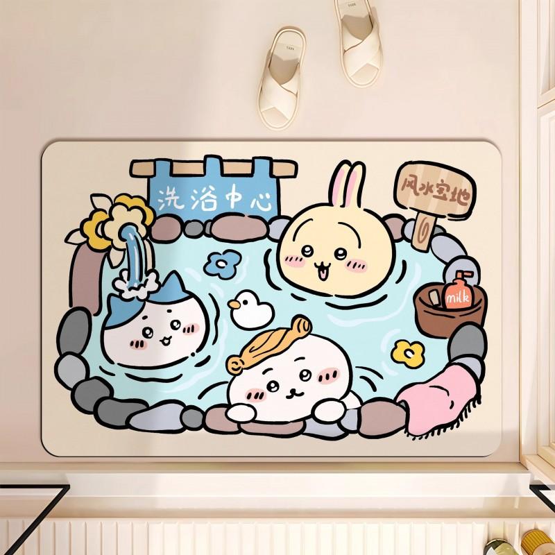 Cute Cartoon Diatomite Bath Mat Bathroom Toilet Door Non-Slip Absorbent Floor Rug In Multiple Designs