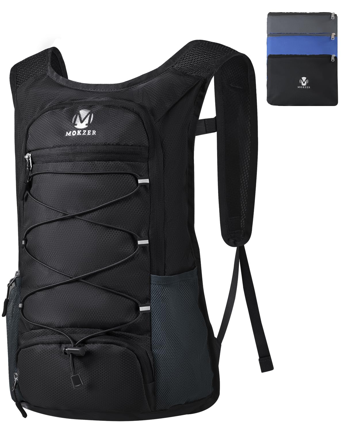 [mokzer] Foldable Backpack 15L, Foldable Bag, Running Bag, Ultralight, Packable, Daypack, Small Travel, Hiking Backpack, Outdoor Bag, Cycling,