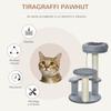 3-Tier Cat Tree with Platforms, Sisal Bed and Posts, Plush Cat Tower, Ø40x65 cm, Grey