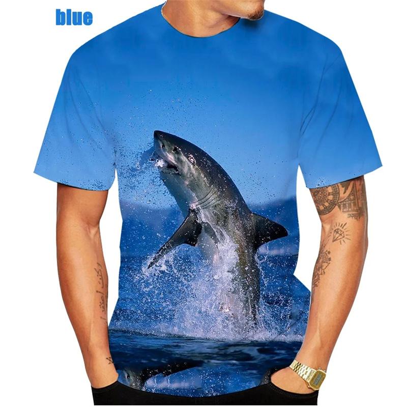 Horrible Shark T Shirt For Men Ocean Animal 3D Printed T-Shirts Summer Casual Fashion O-Neck