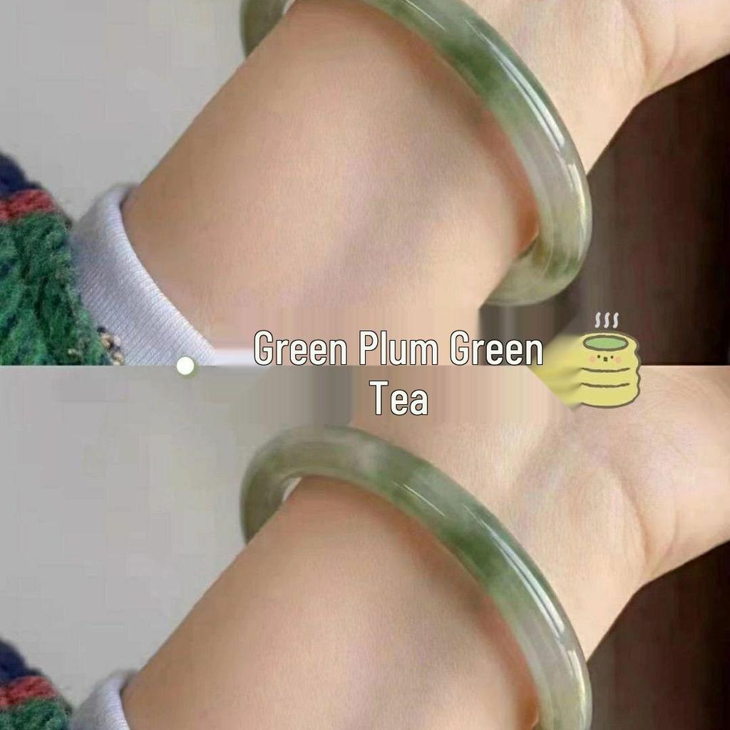 One-Step Glass-Like Jade Bangle: Xiaohongshu Style, Natural Buzhichun Ice-Clear, Women's High-Ice Round Design.