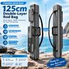 Sea Fishing Rod Bag Double-Layer Rectangular Oxford Fishing Tackle Storage Bag with Shoulder Strap