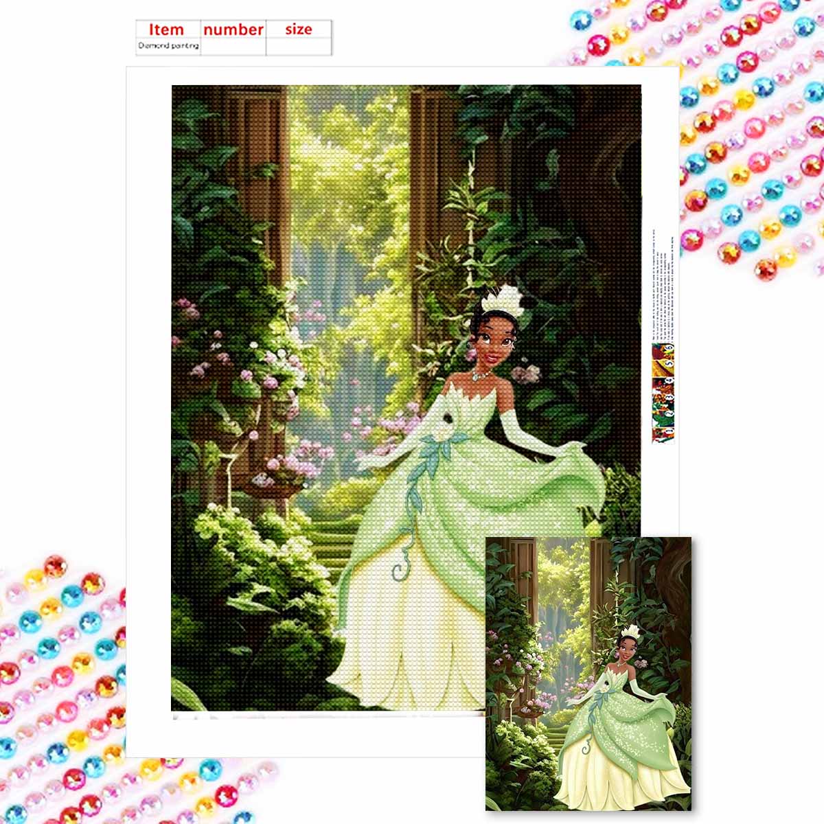 

5D Алмазная вышивка своими руками Черная принцесса Полная выкладка Стразы Мозаика Вышивка Изделия ручной работы Домашний декор Подарок Round 20x30cm