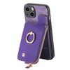 Vertical Cards Slot Ring Holder Zipper Wallet Case For iPhone 15 Pro Max 14 Plus 13 12 11 XS X XR 7 8 SE 2022 Bag Pocket Cover