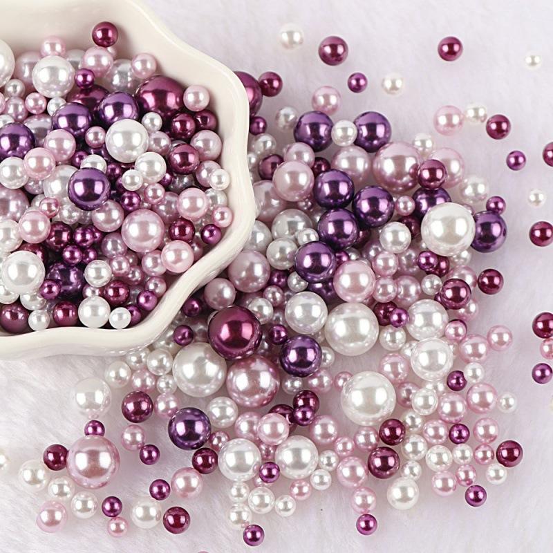 10g Mix Casuale 3-10mm Senza Foro Perla Imitazione ABS per Riempimento Vasi Pennelli Trucco Per Creazione Gioielli Fai da Te Decorazione