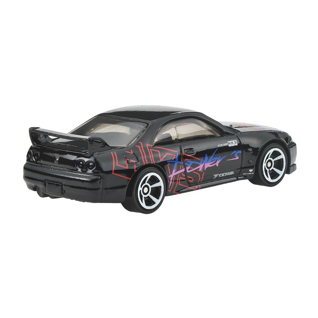 Hot Wheels Basic Car Nissan Skyline Vehicle Miniature Ages 3 and JFN69 GT-R (BCNR33) Toy, Car, Up, Black,