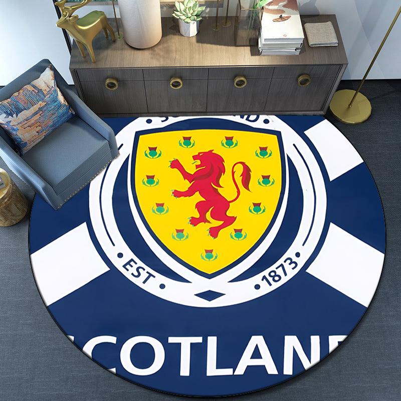 Scotland's Lion Rampant Emblem Round Rug for Livingroom,Bedroom, Palyroom, Chair Rug, Area Rug, Circle Carpet, Fan Christmas Gift