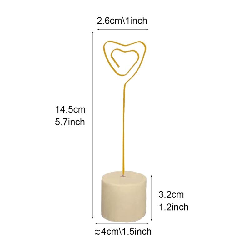 20Pcs Table Number Holders Wood Base Wedding Table Number Stands Picture Memos Note Photo Clip Holders for Weding Party