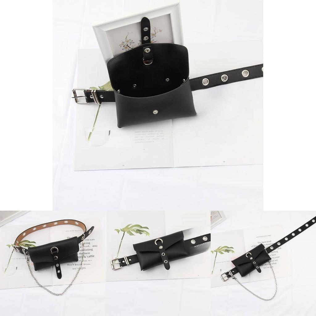 Punk Style Belt For Women With Pu Material And Adjustable Pin Buckle For Fashionable Streetwear