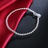 Christmas gifts charm 925 Silver Bracelet 4MM beads chain for woman Popular brands jewelry fashion Wedding party