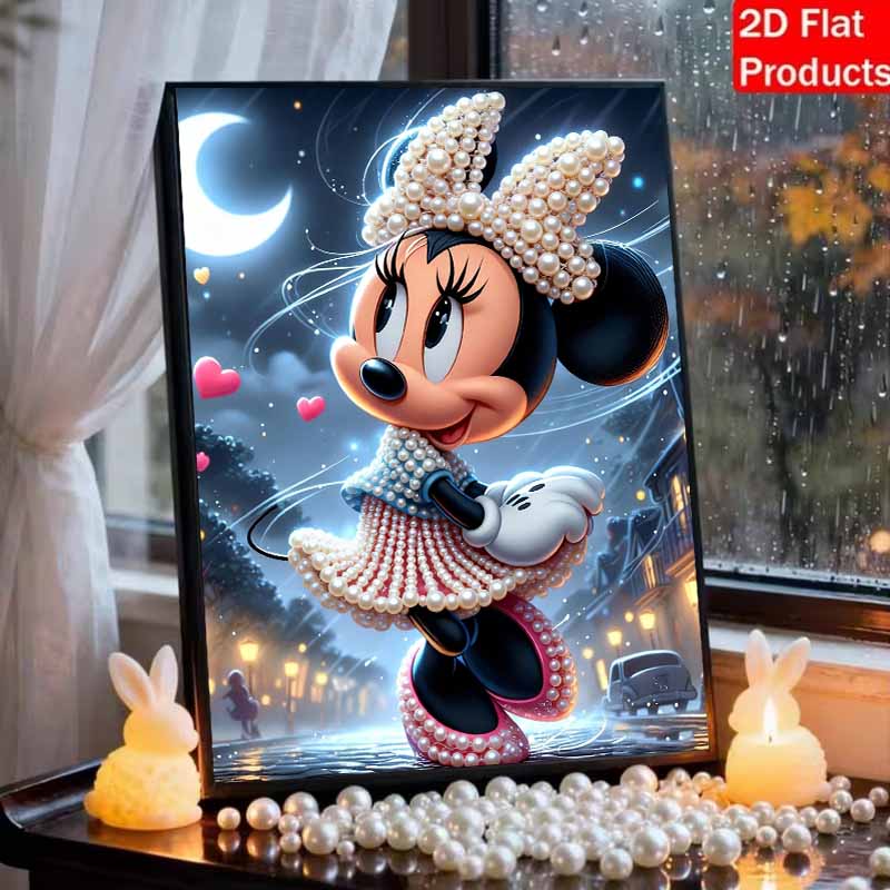 Disney Pearl Painting Set Minnie Mouse with Pearls Exquisite and Sparkling Artwork Perfect for Home Wall Decoration and Handmade Gifts