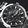 Casio EDIFICE 100M Waterproof Analog Quartz Movement Stainless Steel Strap Japanese and Korean Watch Men's Watch Black Dial EQW-T630YD-1A