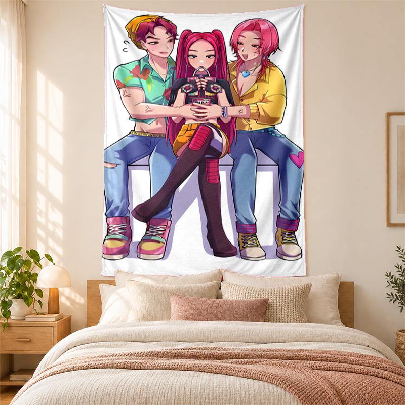 Kpop demon hunters Tapestry highquality for decorating living room bedroom dorm walls ideal as bedroom wallart orholiday gift