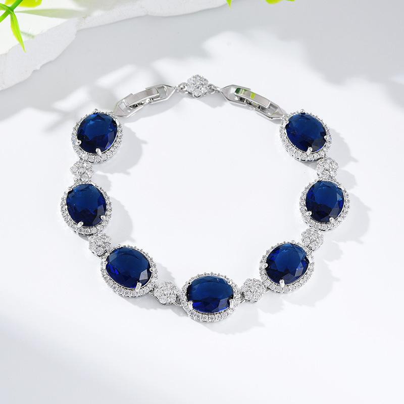 Zircon Bracelet, High-End Bracelet, Light Luxury Design, Jewelry, Colorful Treasure, Purple Accessories.