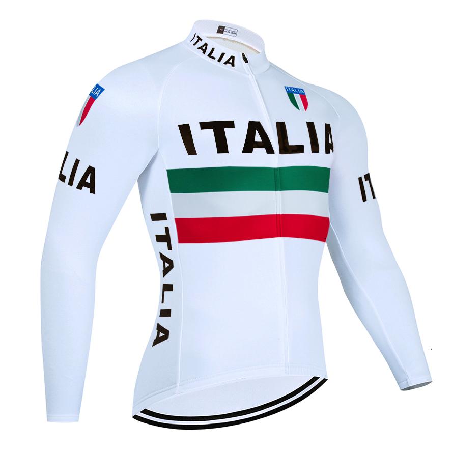Novo Casaco de Ciclismo de Inverno ITALIA Masculino Feminino 20d Branco Maillot de Bicicleta de Estrada Calças Fato Ropa Ciclismo Lã Térmica Roupa de Ciclismo