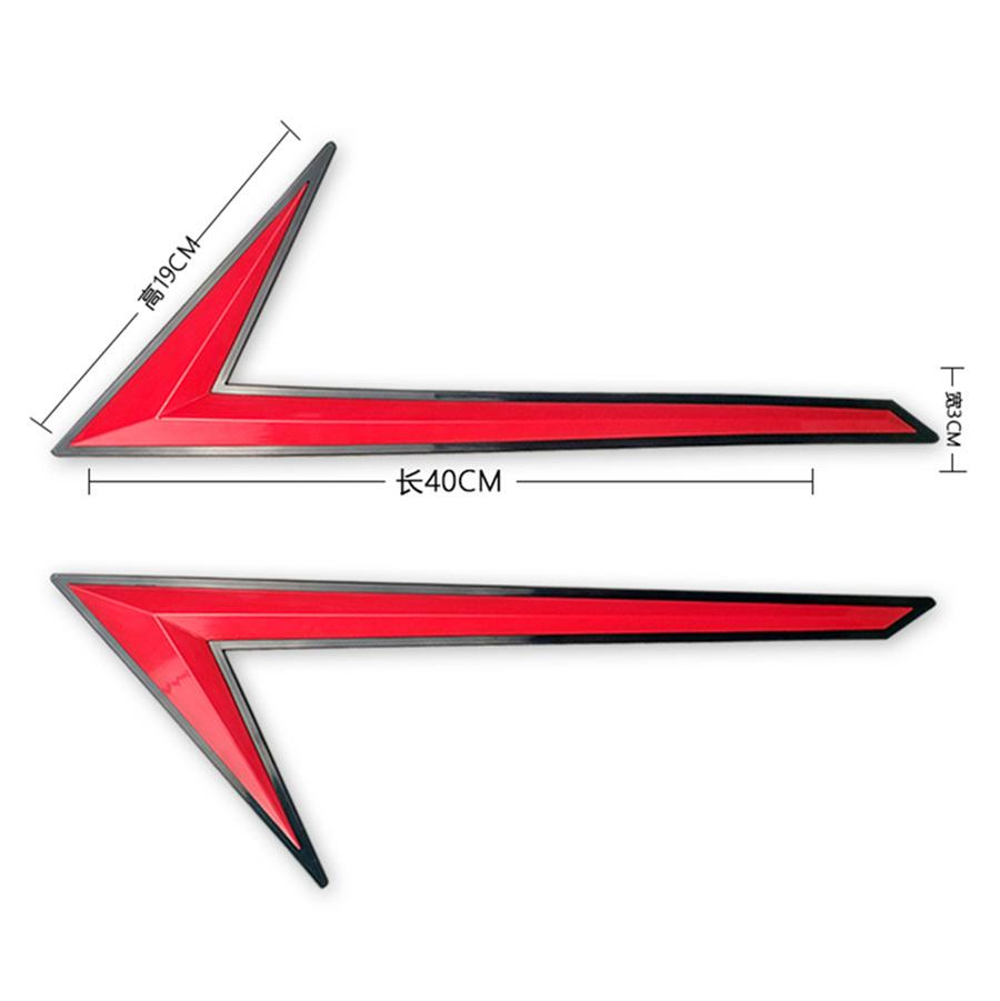 Pair Red Car Bumper Protector Stickers PVC Anti-Scratch Strips Stickers 40x19CM