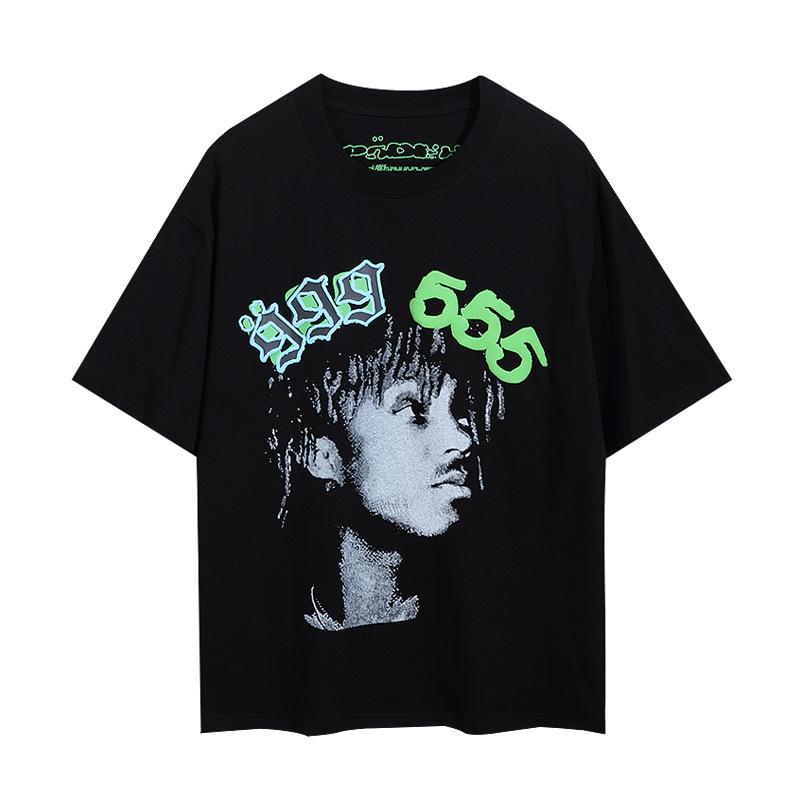 Sp5der hip hop singer Young Thug same foam letter 555555 couple T-shirt Pink short sleeve tee