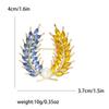Trendy Rhinestone Wheat Ear Brooches for Women Ukrainian Wheats Pins Enamel Plant Badges Office Party Friend Gifts Accessories