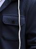 Men's Autumn/Winter Color Block Hooded Jacquard Sweatshirt with Buttons and Pockets