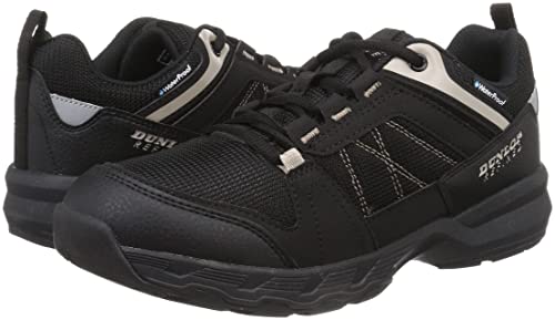 DUNLOP REFINED DU6001 Men's Waterproof Wide 4E Outdoor Walking Sneakers, Black, Size 26.0 cm