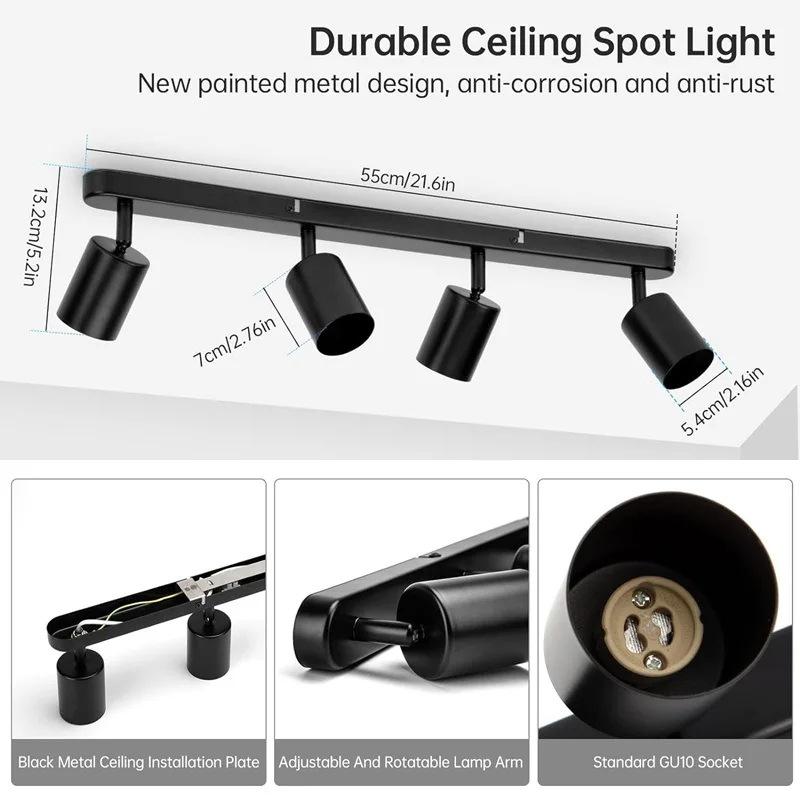 Nordic Surface-Mounted GU10 Anti-Glare Rotatable Ceiling Spotlight for Living Rooms and Corridors