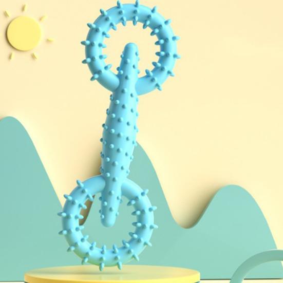 Hundekauspielzeug mit stacheliger Textur zur Zahnreinigung, aus weichem TPR-Gummi, interaktives Haustierspielzeug mit Zuglasche, Welpen-Beißspielzeug, lindert Langeweile und schützt das Zahnfleisch.