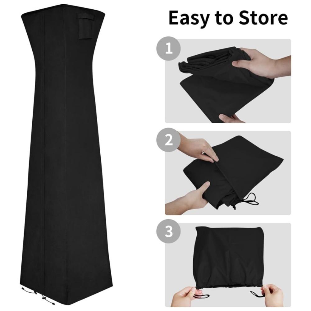 Waterproof Outdoor Heater Cover for Pyramid Patio Heaters with Ventilation and Secure Fit Elastic Hem and Zipper