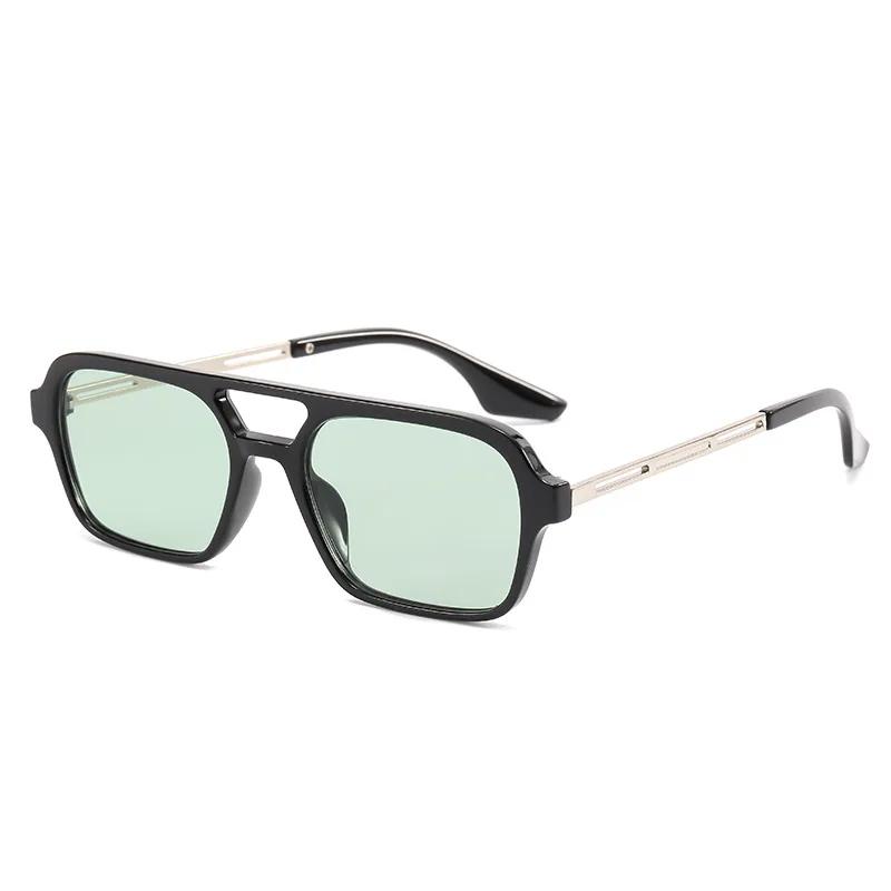 Double Bridges Dames Zonnebril Mode Roze Verloop Bril Vintage Hol Luipaard Blauwe Zonnebril Heren Zonnebrillen UV400 1PC
