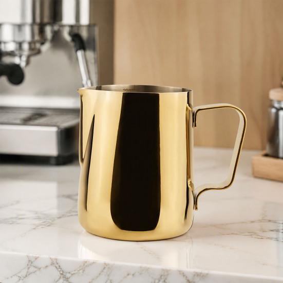 Coffee Frother Jug with Scale Stainless Steel Milk Frothing Pitcher, Professional Latte Art Cup Espresso Tool Measurement Scale, Dripless Spout