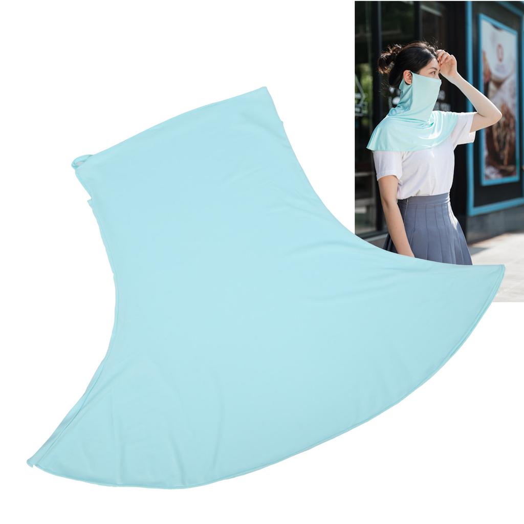 Outdoor Sports Sunscreen Face Shield AntiUV Headwear Neck Guard EarHook Type Cover(Light Blue )