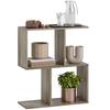 Side Table Narrow End Table With Storage Shelves S Shaped 3 Tier 50W X 19.5D X 58H Cm Grey