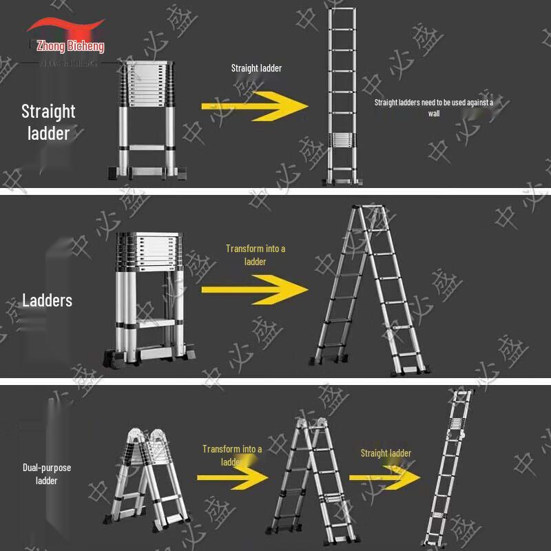Heavy-Duty Stainless Steel Foldable Multi-Purpose Ladder
