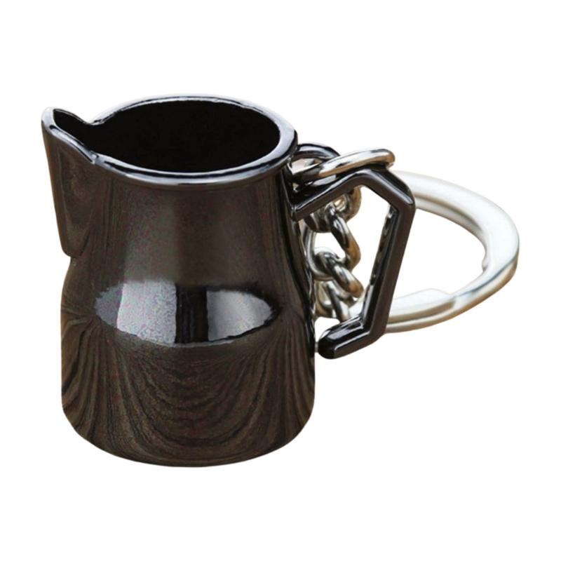 Unique Coffee Machine Filter Handle Keychain Fashion Metal Key Ornament Bag Charm Present for Coffee Aficionados