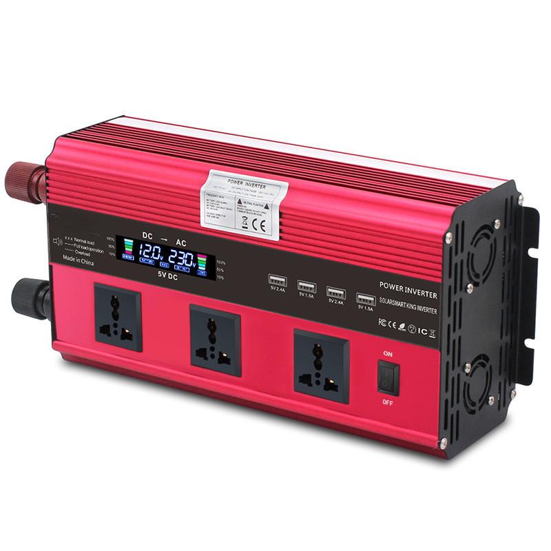 4000W/5000W Portable Car Inverter Household LCD Intelligent Display Voltage Transformer Modified Sine Wave Inverter