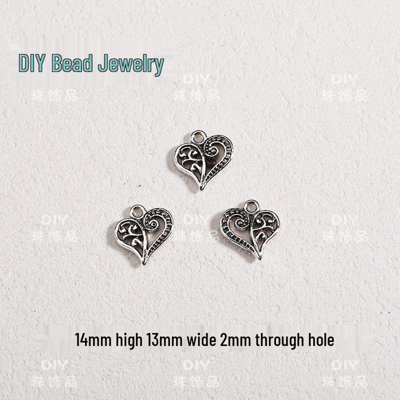 Love Heart Pendant Charm Alloy Jewelry for DIY Bracelets & Necklaces