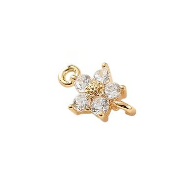 Crystal Zircon Flower Pendant Necklace DIY Delicate Pendants Jewelry Handicraft Finding for Hairclip Bracelet Brooch